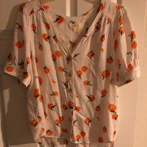 Maeve Anthropologie SZ 12 Orange Blouse